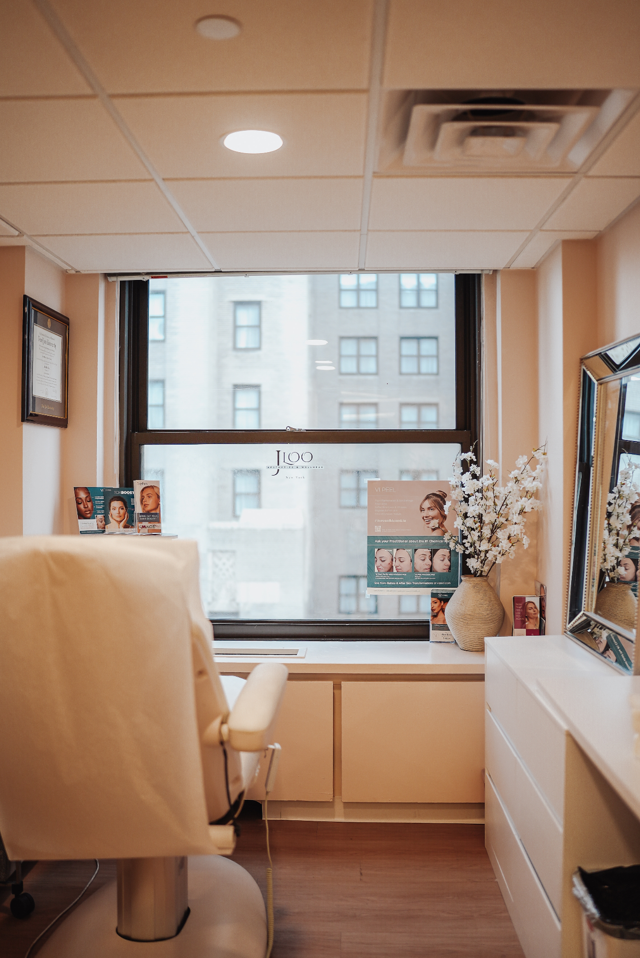 JLoo Beauty Experts luxury studio interior — Midtown Manhattan